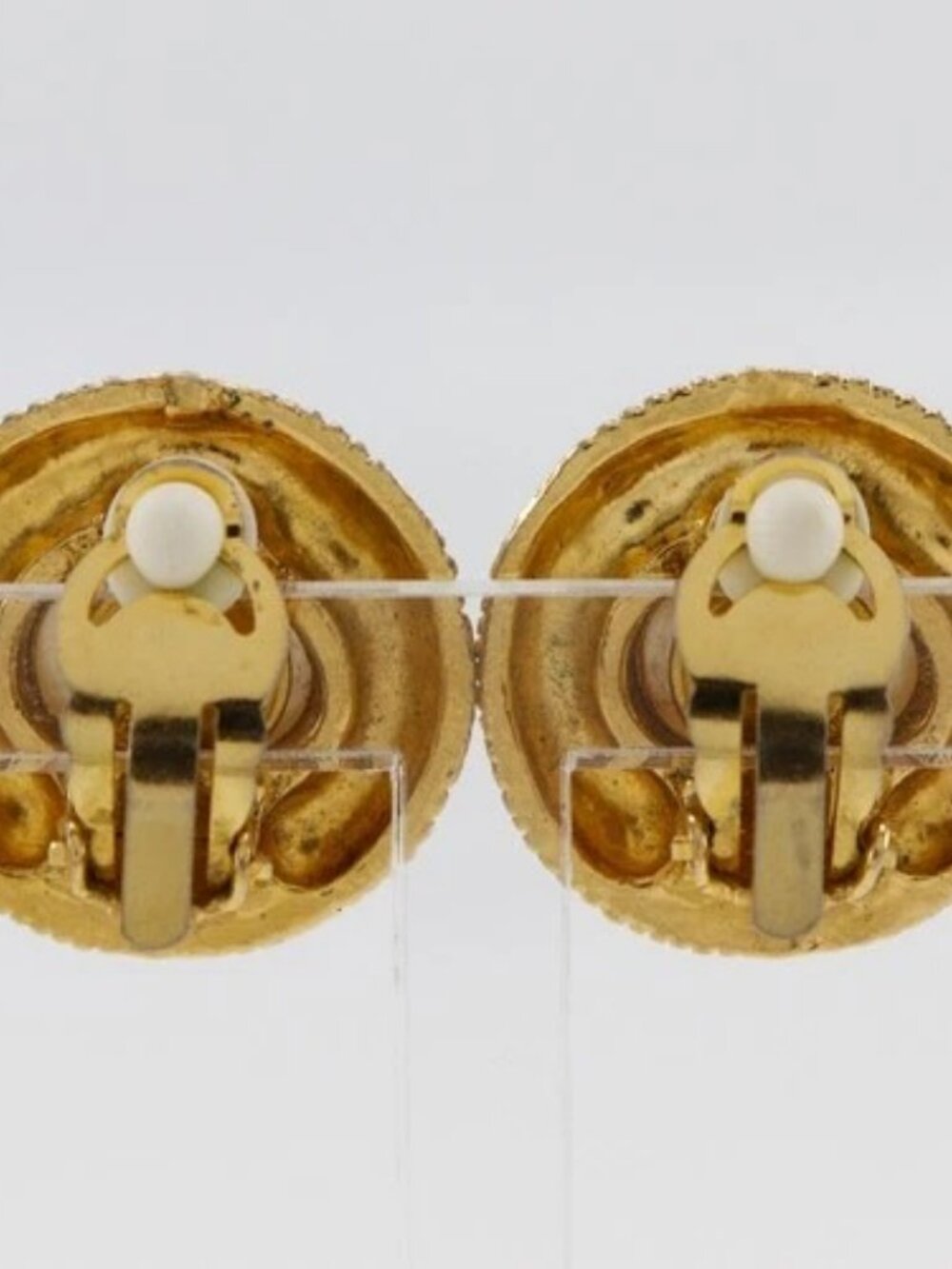 CHANEL Earring vintage Plated Gold/Fake pearl 29.5g Women - Picture 3 of 10